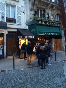 Waiting for the best crepes, in Montmartre